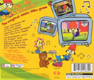 PaRappa the Rapper (US) box cover back